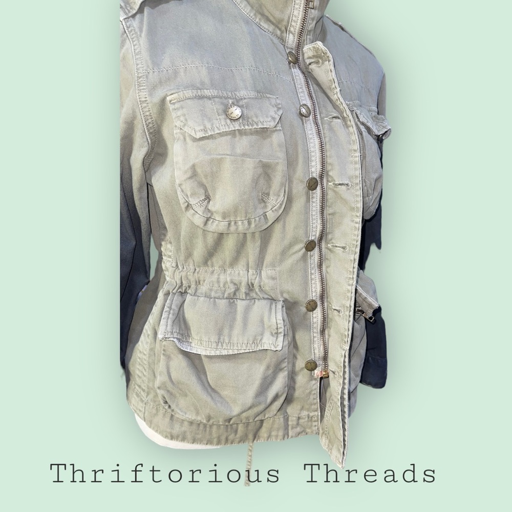 Current/Elliott The Lone Soldier Jacket w/ Ombre Coated Sleeves - Picture 10 of 14